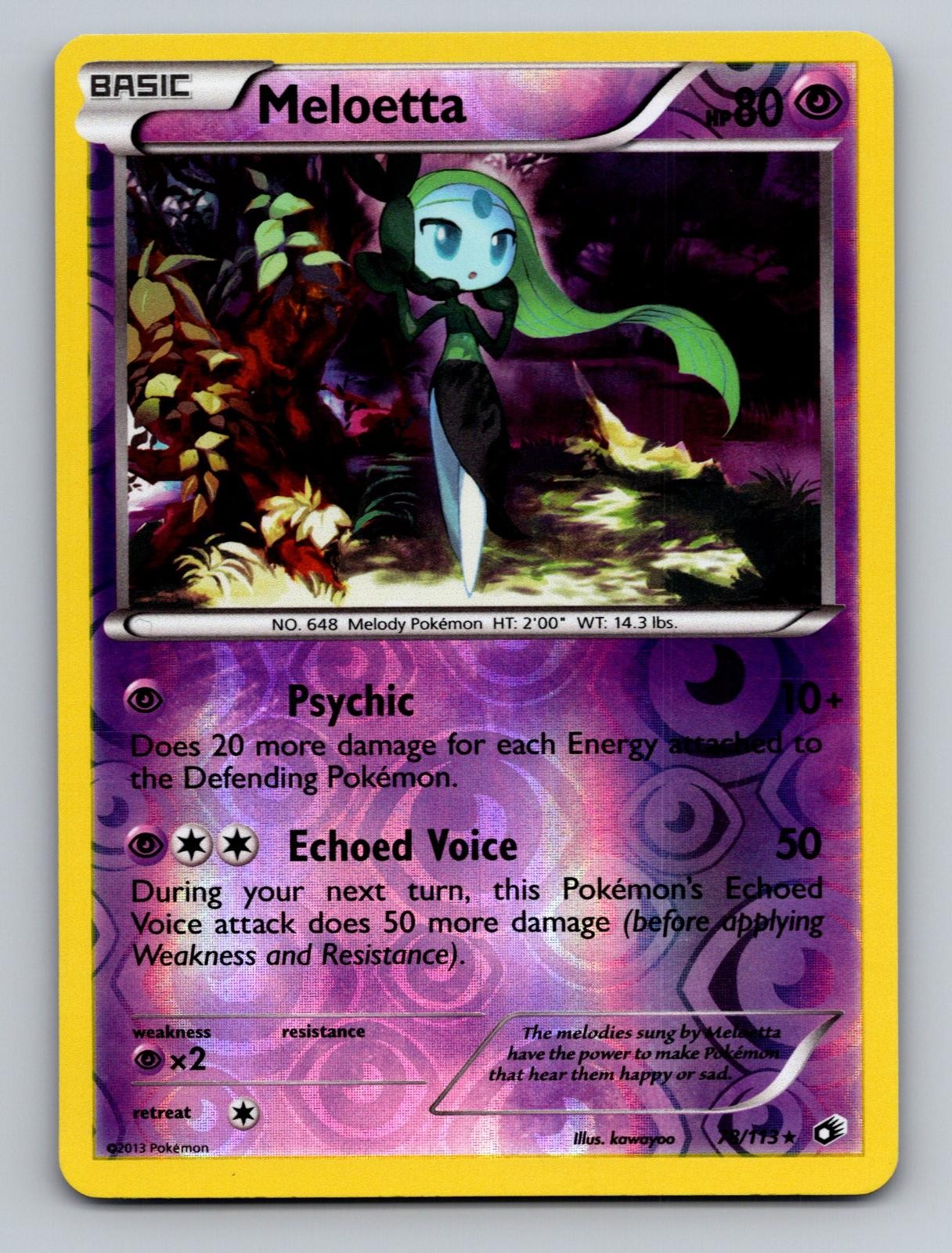 Meloetta (78) 78/113 Legendary Treasures Holo Rare Reverse Holo Near Mint