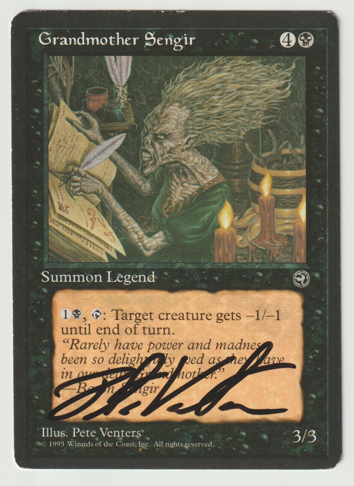 Signed Grandmother Sengir MP Homelands Artist Pete Venters MTG Reserved List EDH