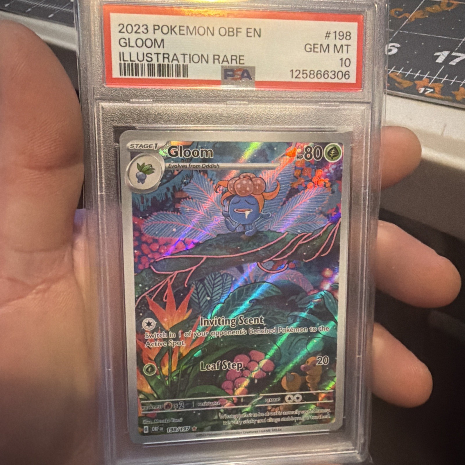 2023 Pokémon Obsidian Flames Gloom #198/197 Illustration Rare PSA 10 GEM MINT