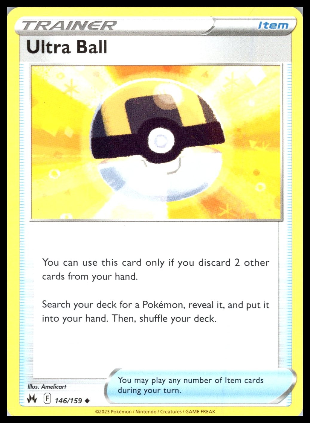 ULTRA BALL – Pokemon – Amelicart 146/159 CRZ Crown Zenith – NM/M