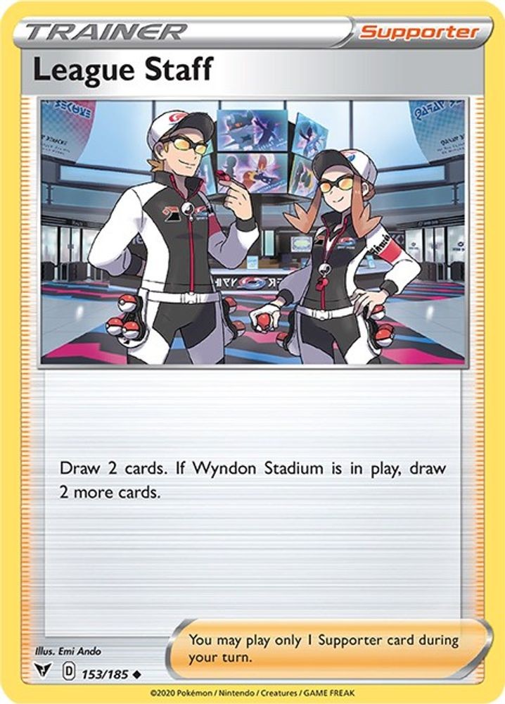 2020 Pokemon: SWSH04 – League Staff (#153/185, Uncommon, Moderately Played)