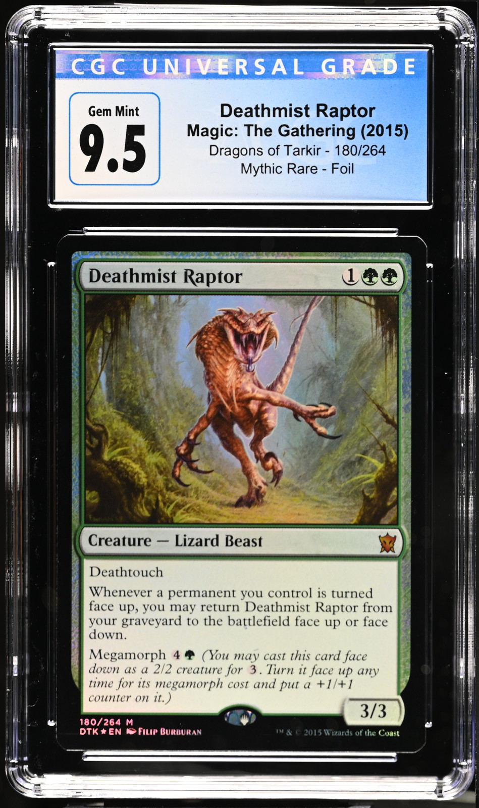 DEATHMIST RAPTOR Dragons of Tarkir Foil Mythic CGC 9.5 Gem Mint MTG [Nostalgium]