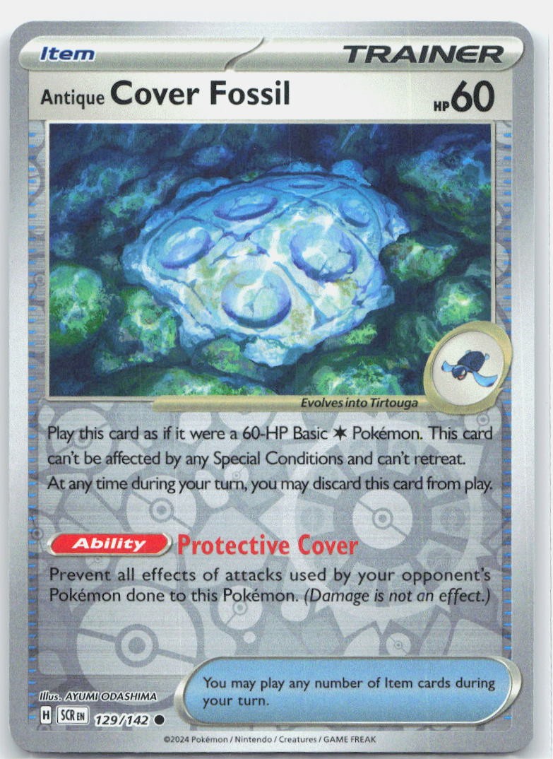 Antique Cover Fossil Reverse Holo 129/142 Common SCR ENGLISH NM Pokemon