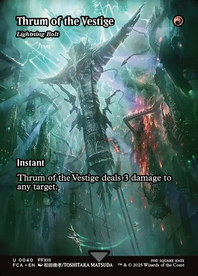Light Play x 1 Thrum of the Vestige – Lightning Bolt – Foil – Showcase Final Fan