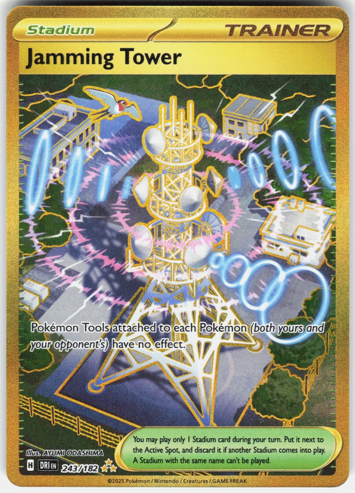 Jamming Tower 243/182 Hyper Rare Destined Rivals Pokemon Holo Near Mint