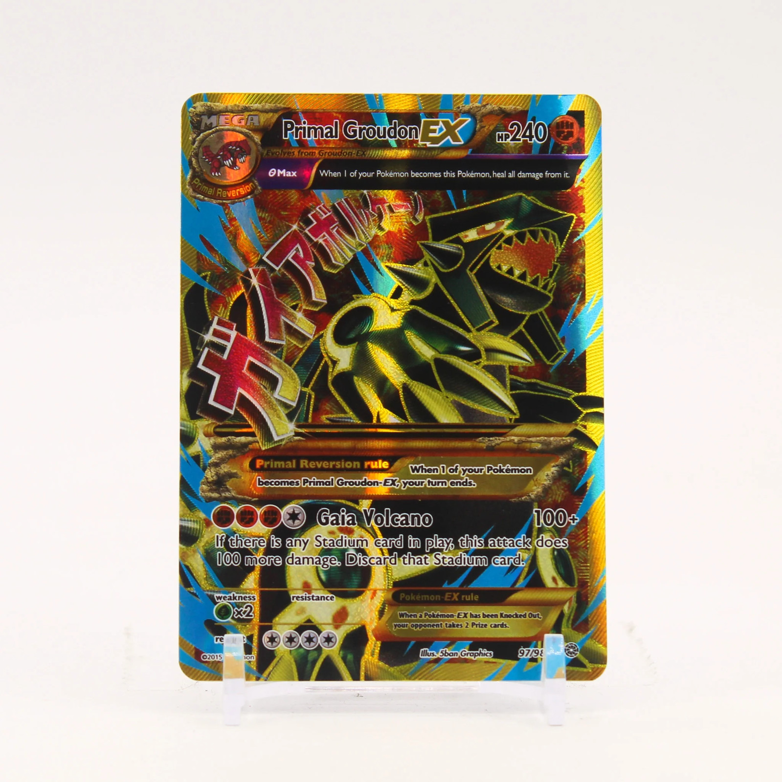 Primal Groudon EX – 97/98 Ancient Origins Shiny Gold Full Art Pokemon – LP