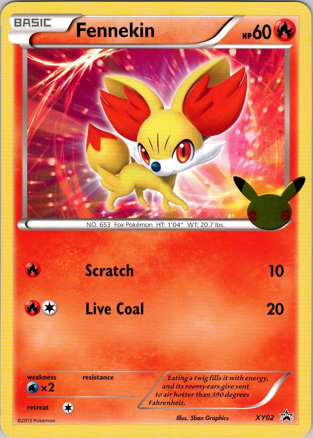 Fennekin First Partner Pack XY02 JUMBO CARD NM