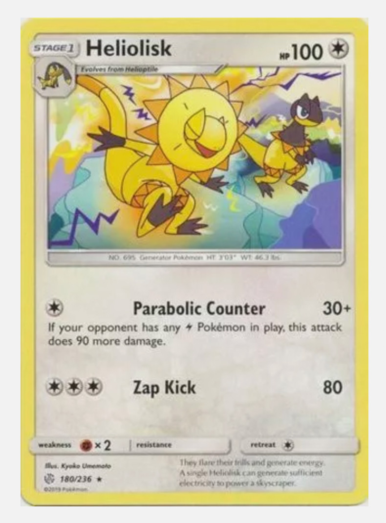 Pokemon – Heliolisk – 180/236 – Rare – Cosmic Eclipse – NM/M