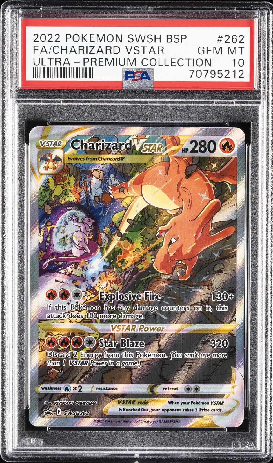 2022 POKEMON SWSH BLACK STAR PROMO #262 FULL ART/CHARIZARD VSTAR PSA 10