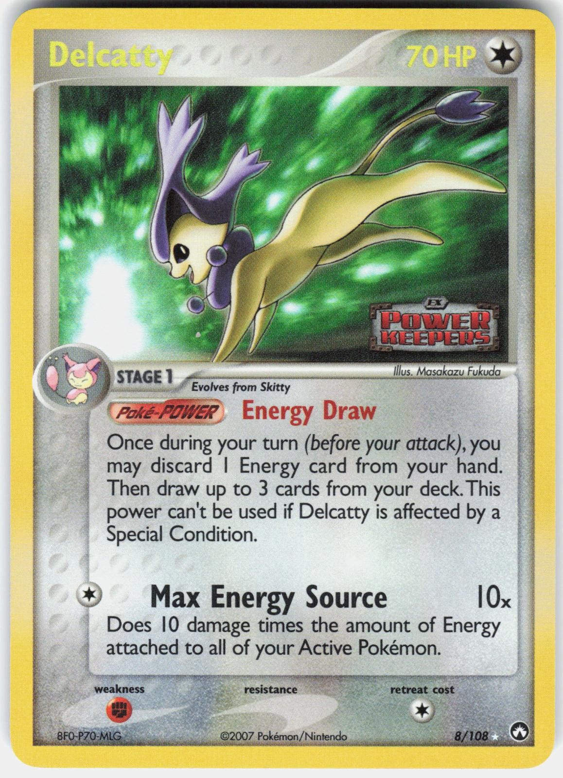 Pokemon Delcatty 8/108 Holo Rare Power Keepers Pokemon Reverse Holo Near Mint