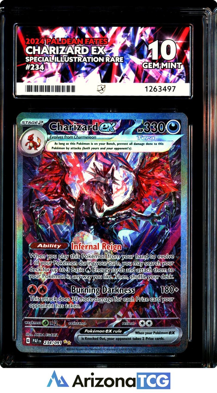 Pokemon 2024 Charizard ex 234/091 SIR Paldean Fates GEM MINT ACE 10