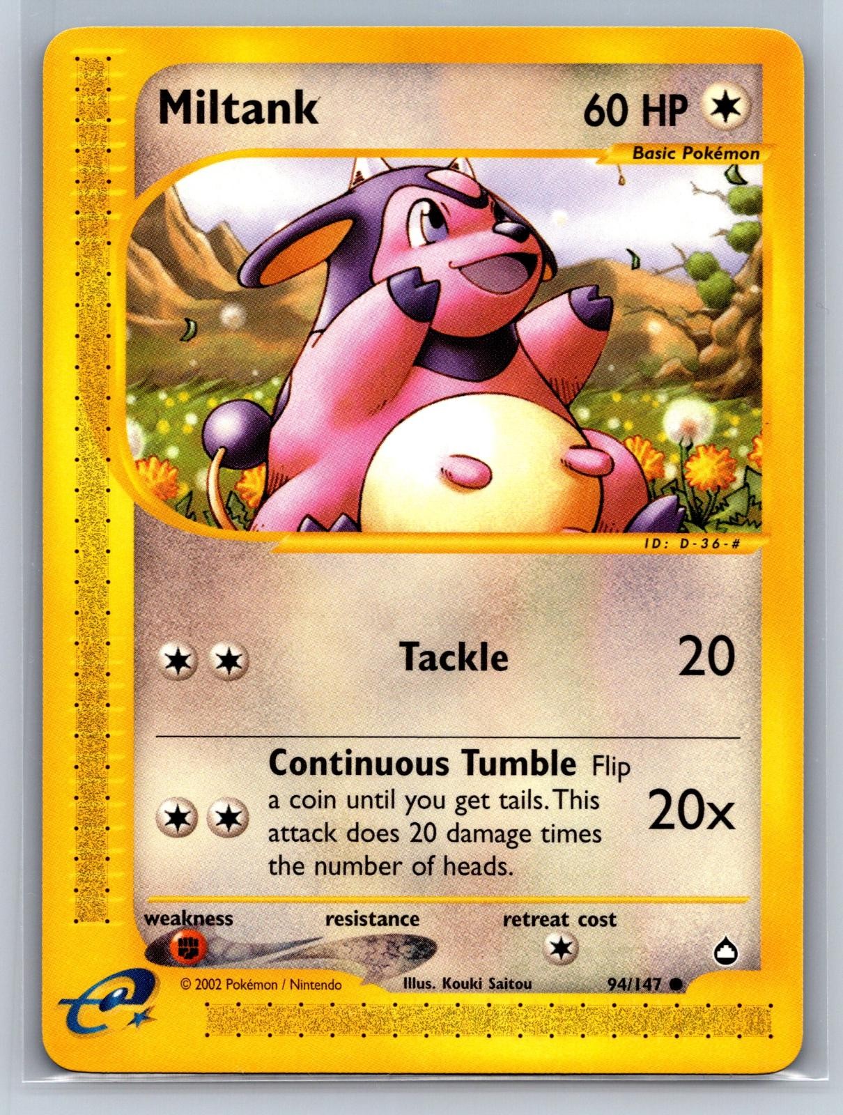Miltank 94/147 Common Aquapolis Pokemon Near Mint E-Reader