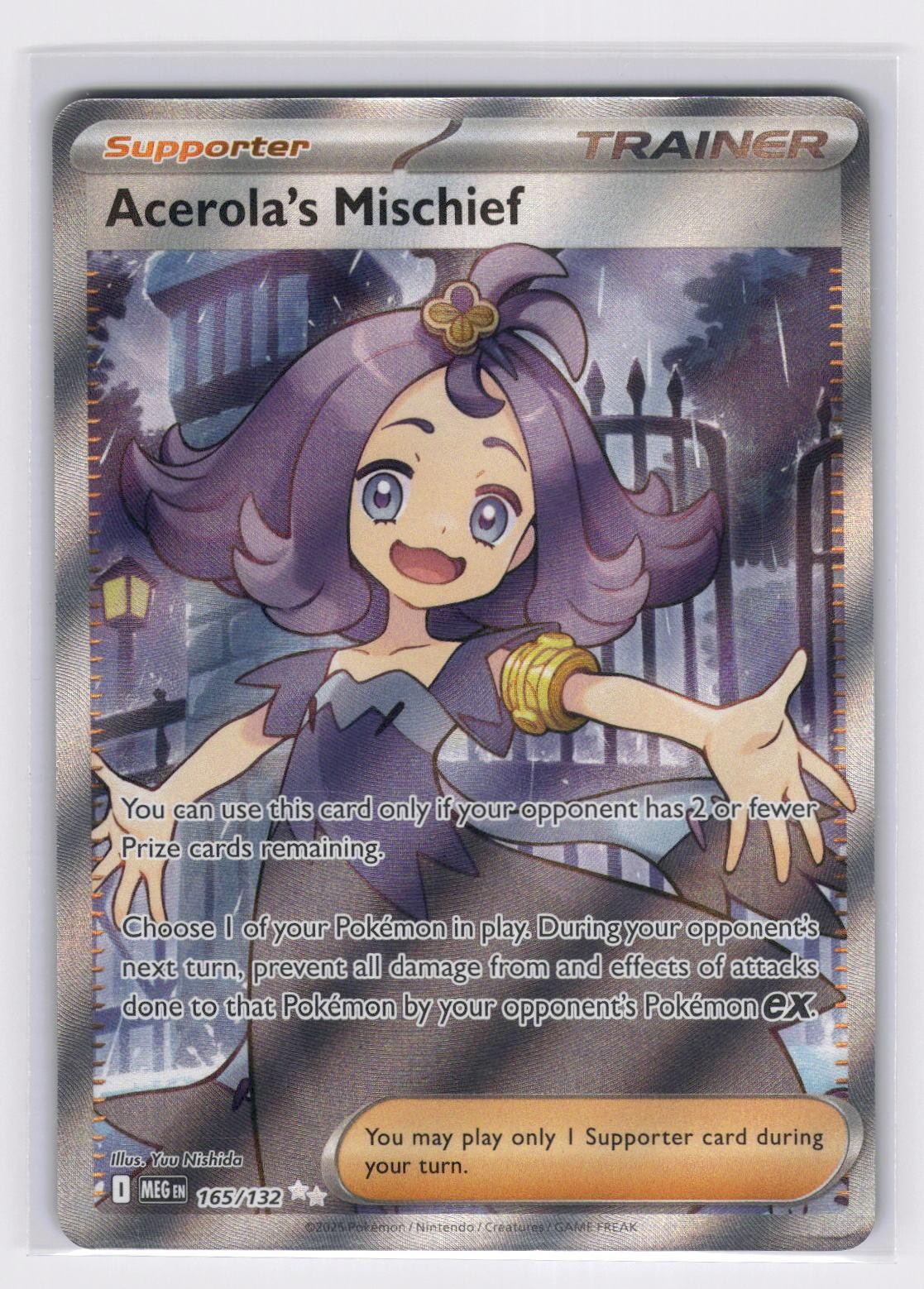 Acerola’s Mischief 165/132 – Ultra Rare Mega Evolution Pokemon NM