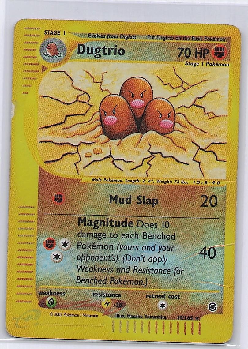 Dugtrio 44/165 Rare Expedition Base Set Pokemon Reverse Holo Damaged