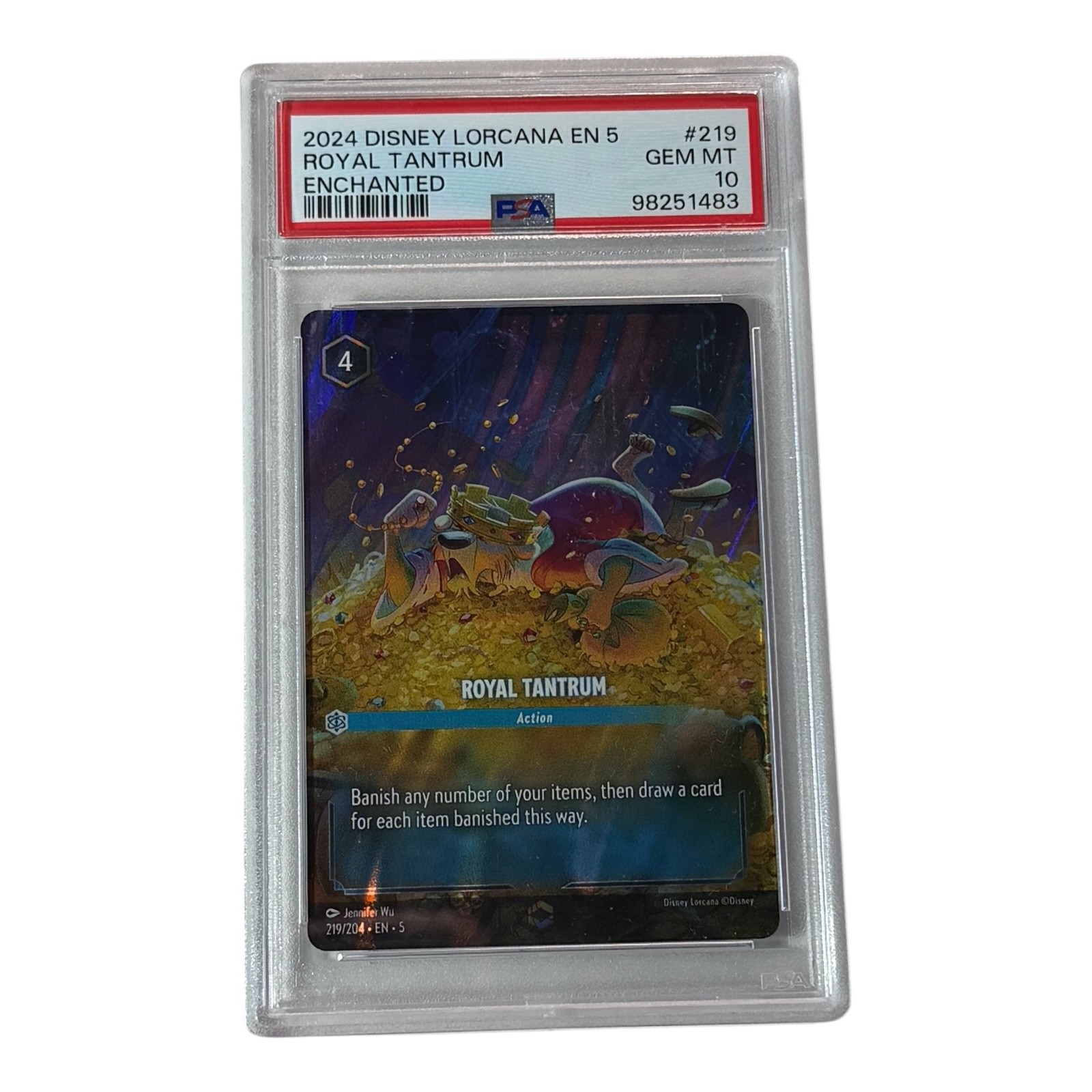 Disney Lorcana EN5 Shimmering Skies Enchanted Royal Tantrum #219 PSA 10