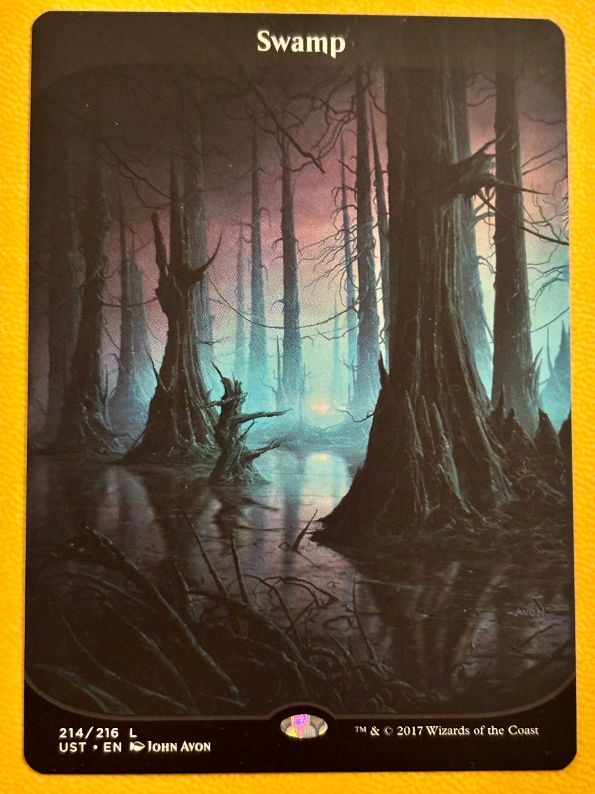 Full art swamp lands Unstable 2017 Magic the Gathering cards John Avon UNT