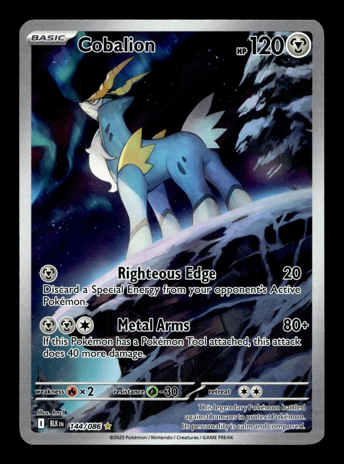 COBALION 144/086 HOLO ILLUSTRATION RARE BLACK BOLT POKEMON NM