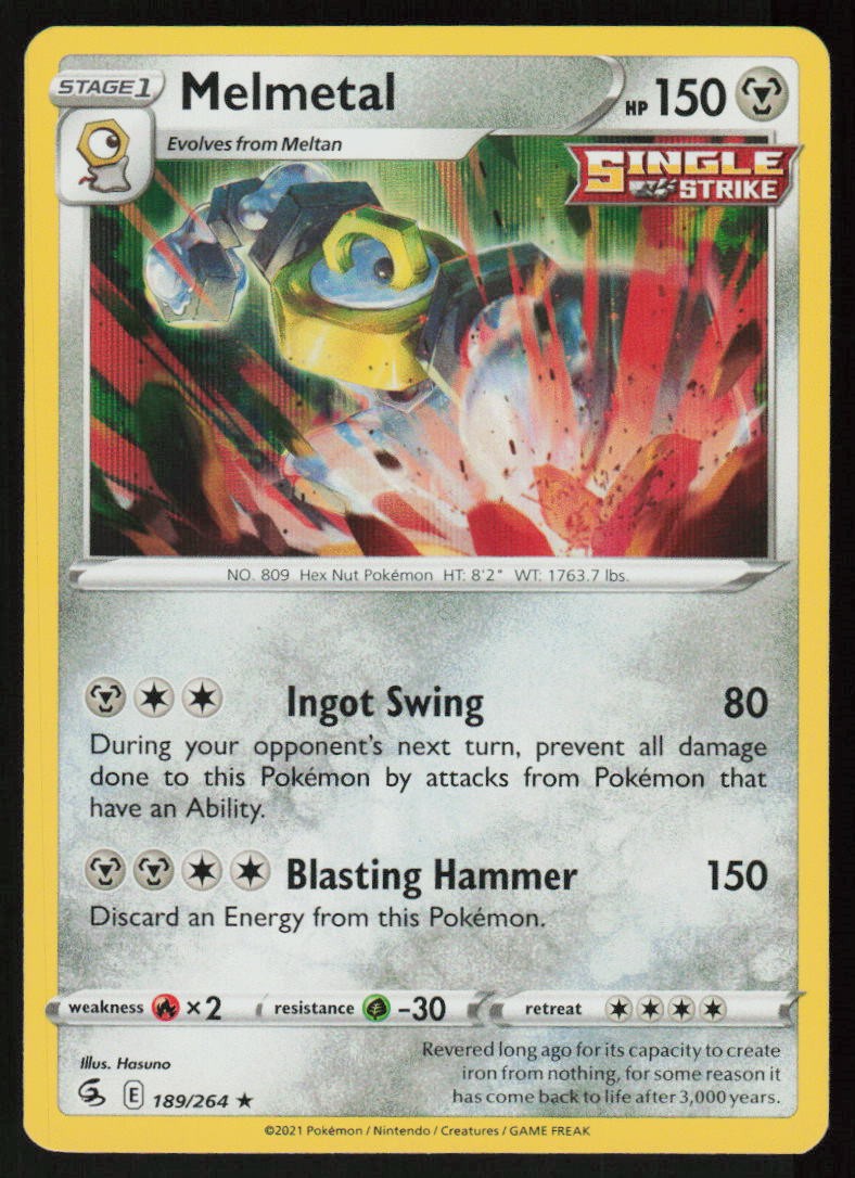 Melmetal 189/264 Holo Rare Fusion Strike Pokemon Holo Lightly Played