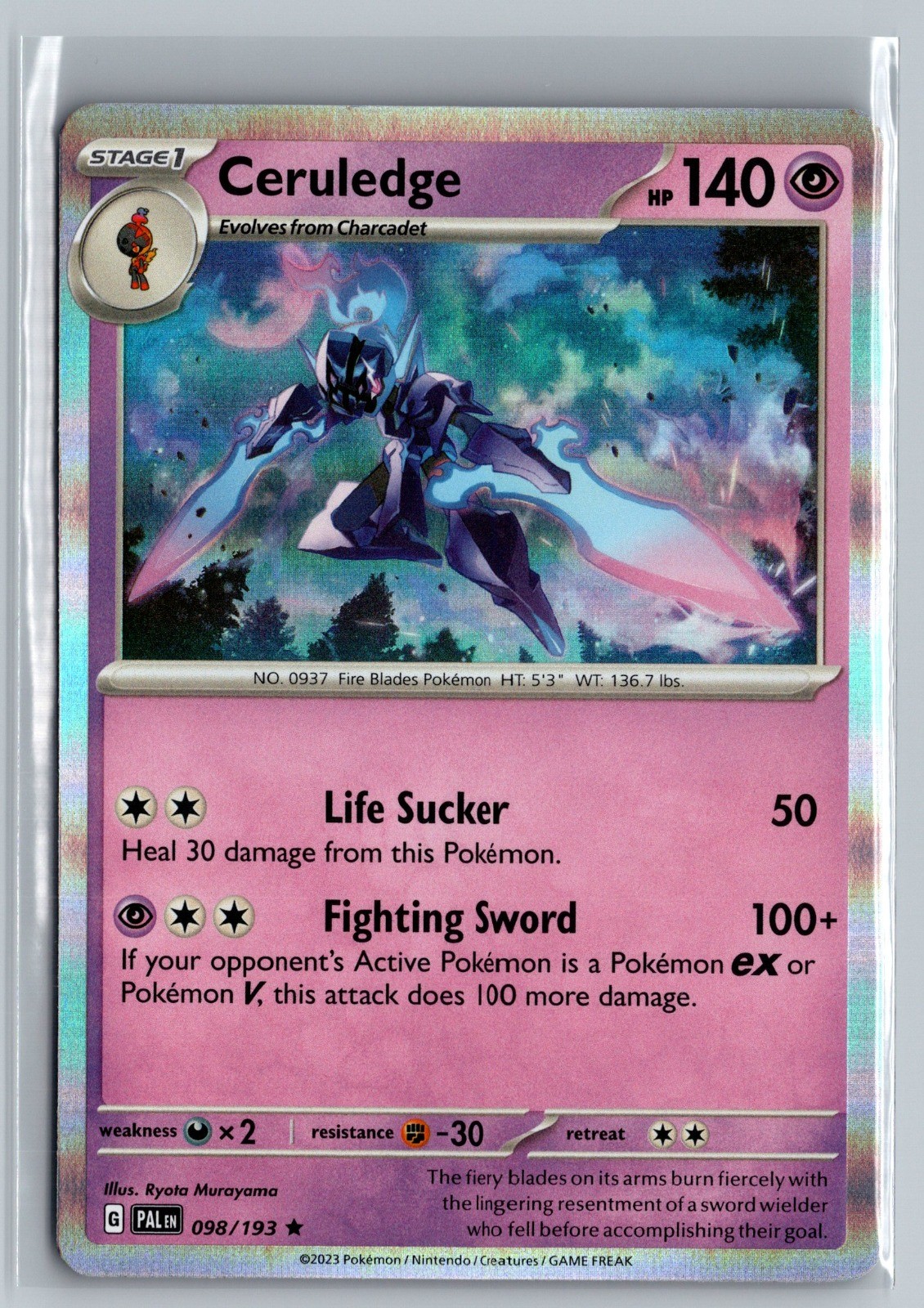 Ceruledge Holo Rare SV02: Paldea Evolved 098/193 NM