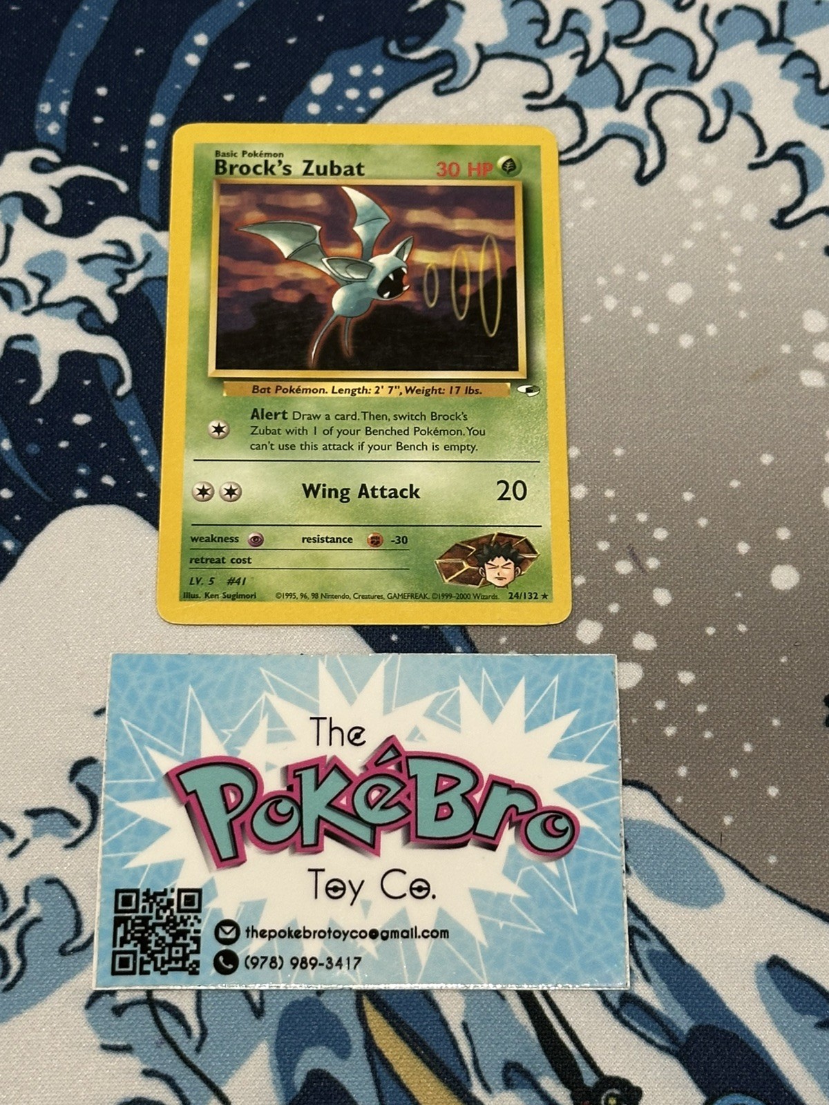 Brock’s Zubat 2000 Pokemon Gym Heroes Unlimited Rare #24/132 * Light Play