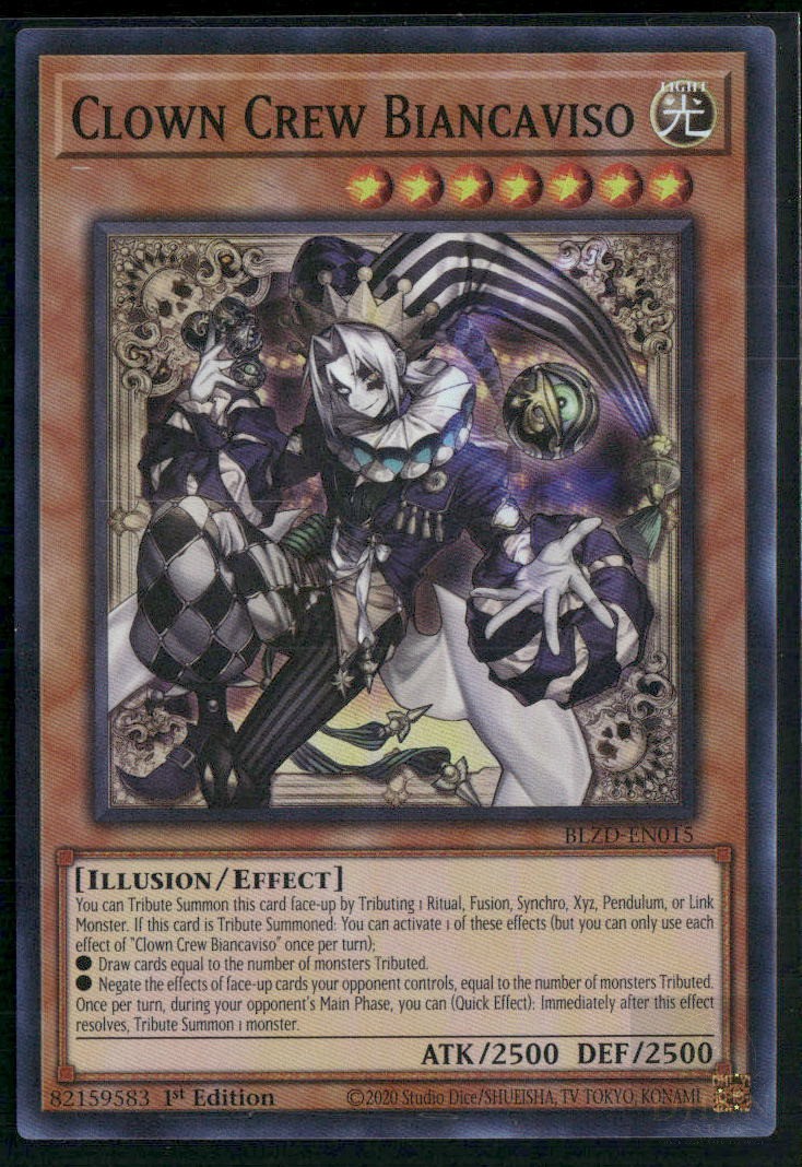 CLOWN CREW BIANCAVISO BLZD-EN015 SR YU-GI-OH 1ST EDITION NM/M