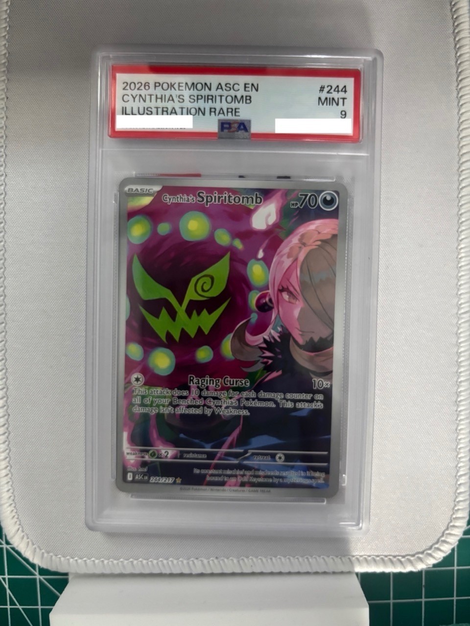 2026 POKEMON ASCENDED HEROES ILLUSTRATION RARE #244 CYNTHIA’S SPIRITOMB PSA 9