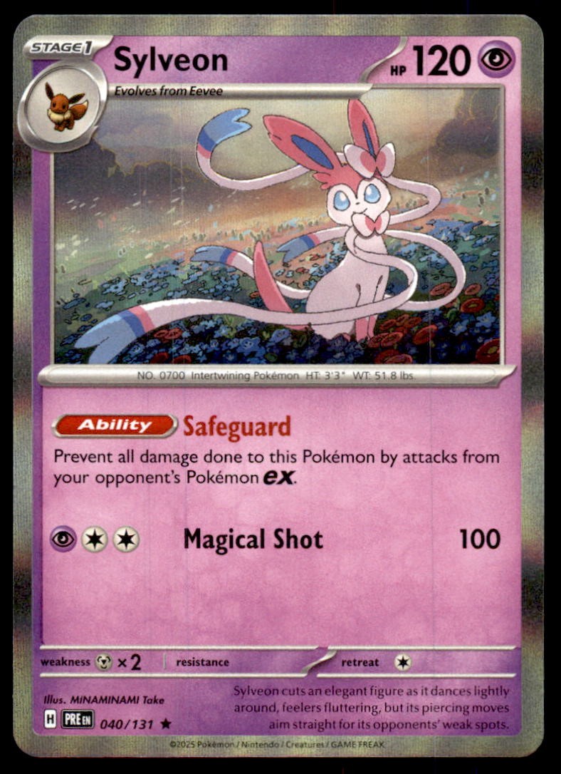 Sylveon 040/131 Holo Rare Prismatic Evolutions Pokemon Near Mint