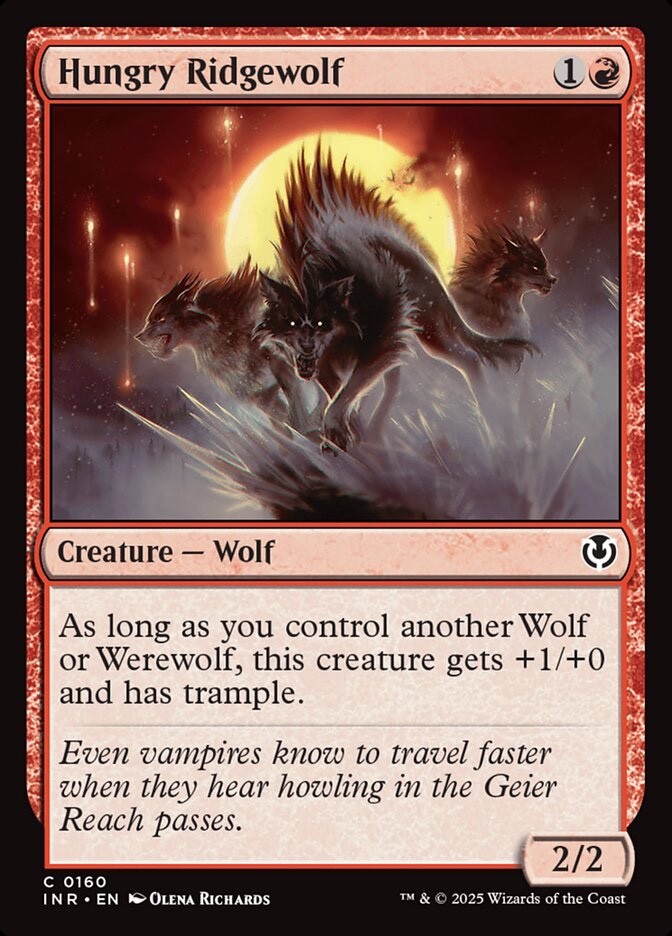 Hungry Ridgewolf 160 INR Innistrad Remastered MTG Wolf Richards Common Red NM