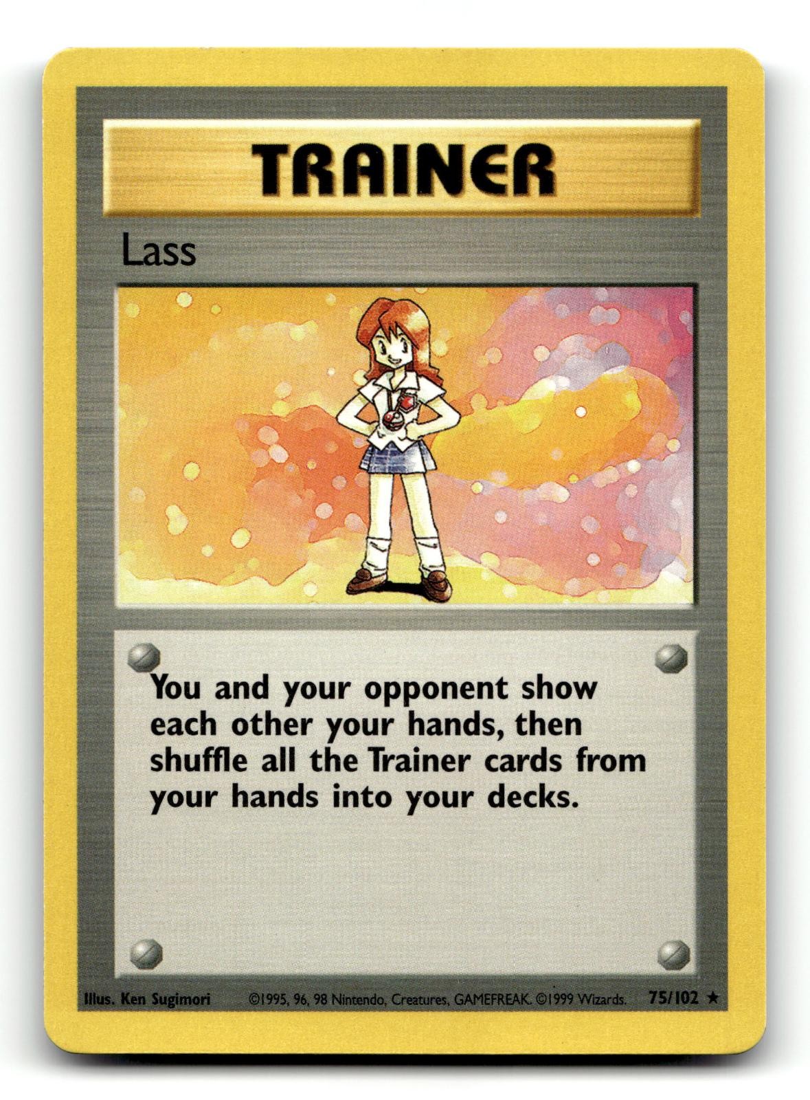 Lass 75/102 Rare Base Set Unlimited Pokemon Near Mint