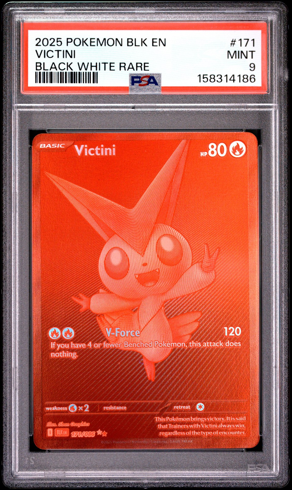 2025 Pokemon Black Bolt BWR 171 Victini PSA 9 158314186
