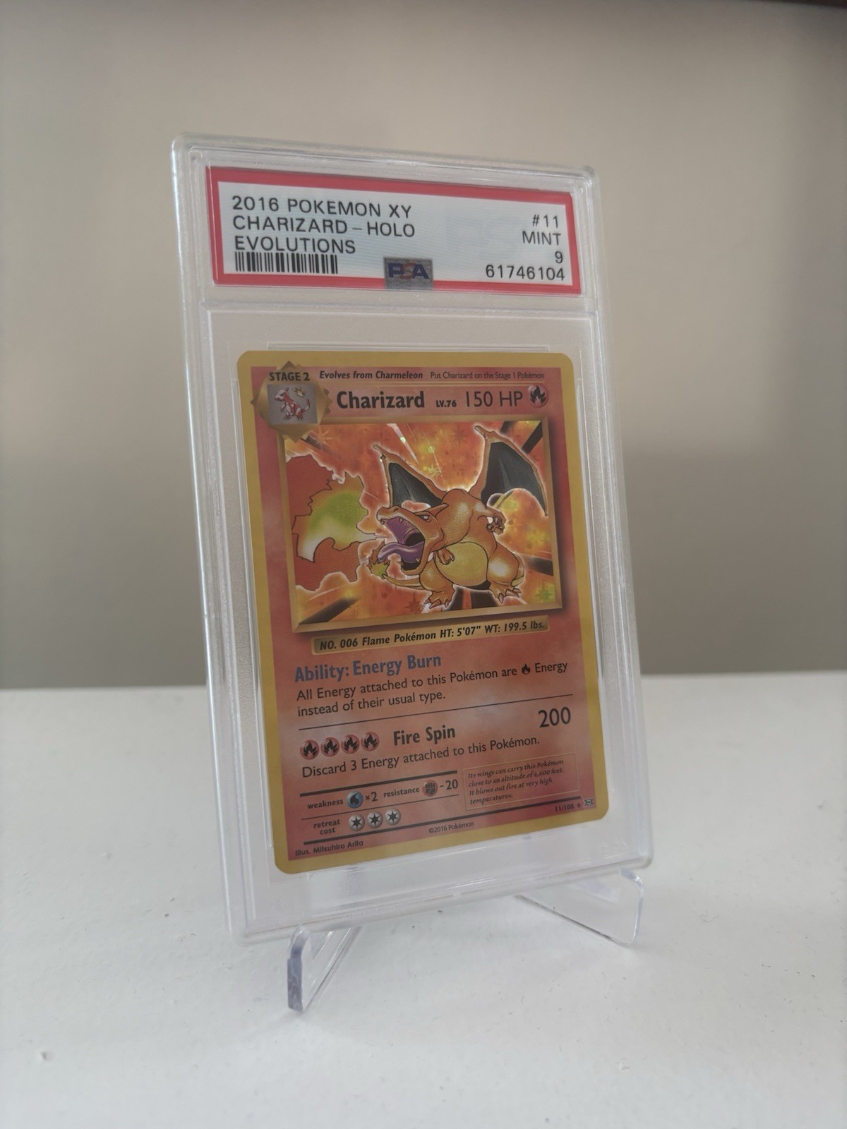 PSA 9 Pokemon Charizard Holo XY Evolutions 11/108