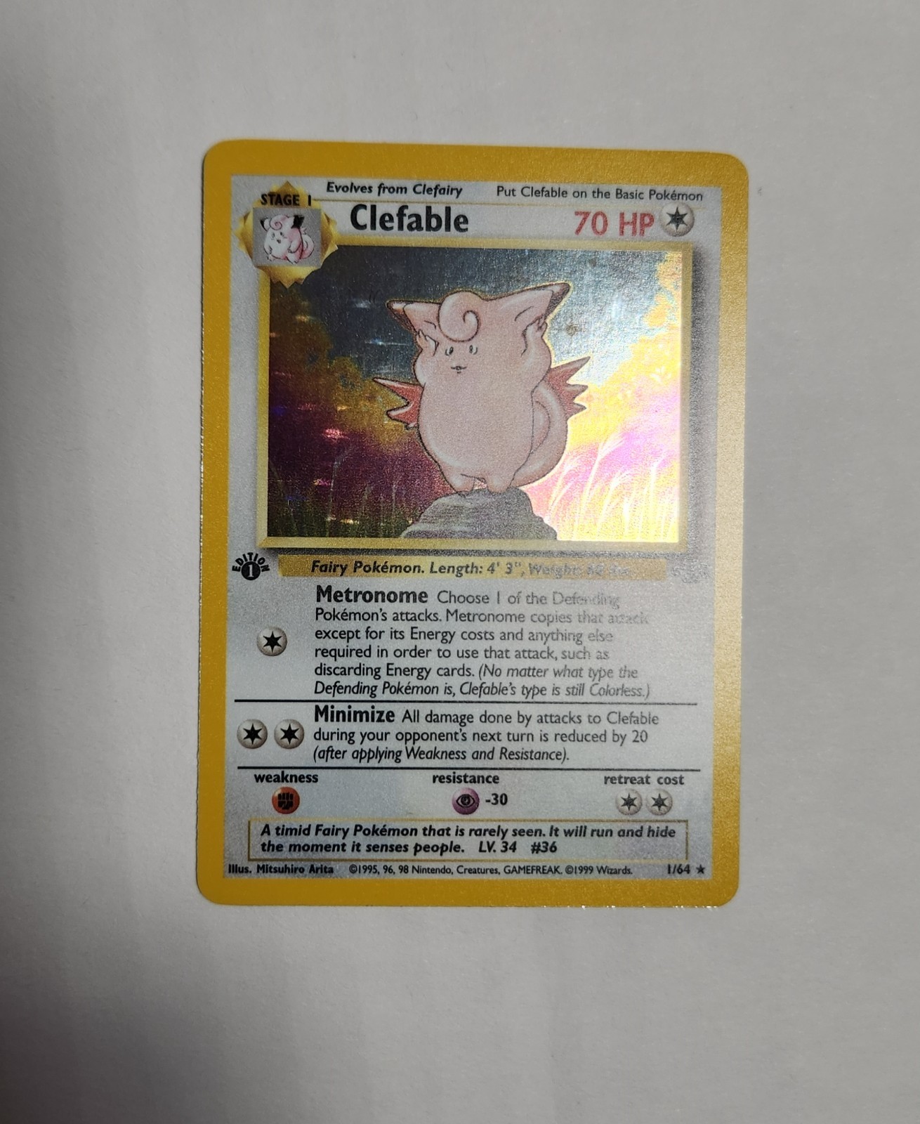 Pokemon TCG – Clefable – 1st Edition Holo – Lightly Played – 01/64 Jungle Set