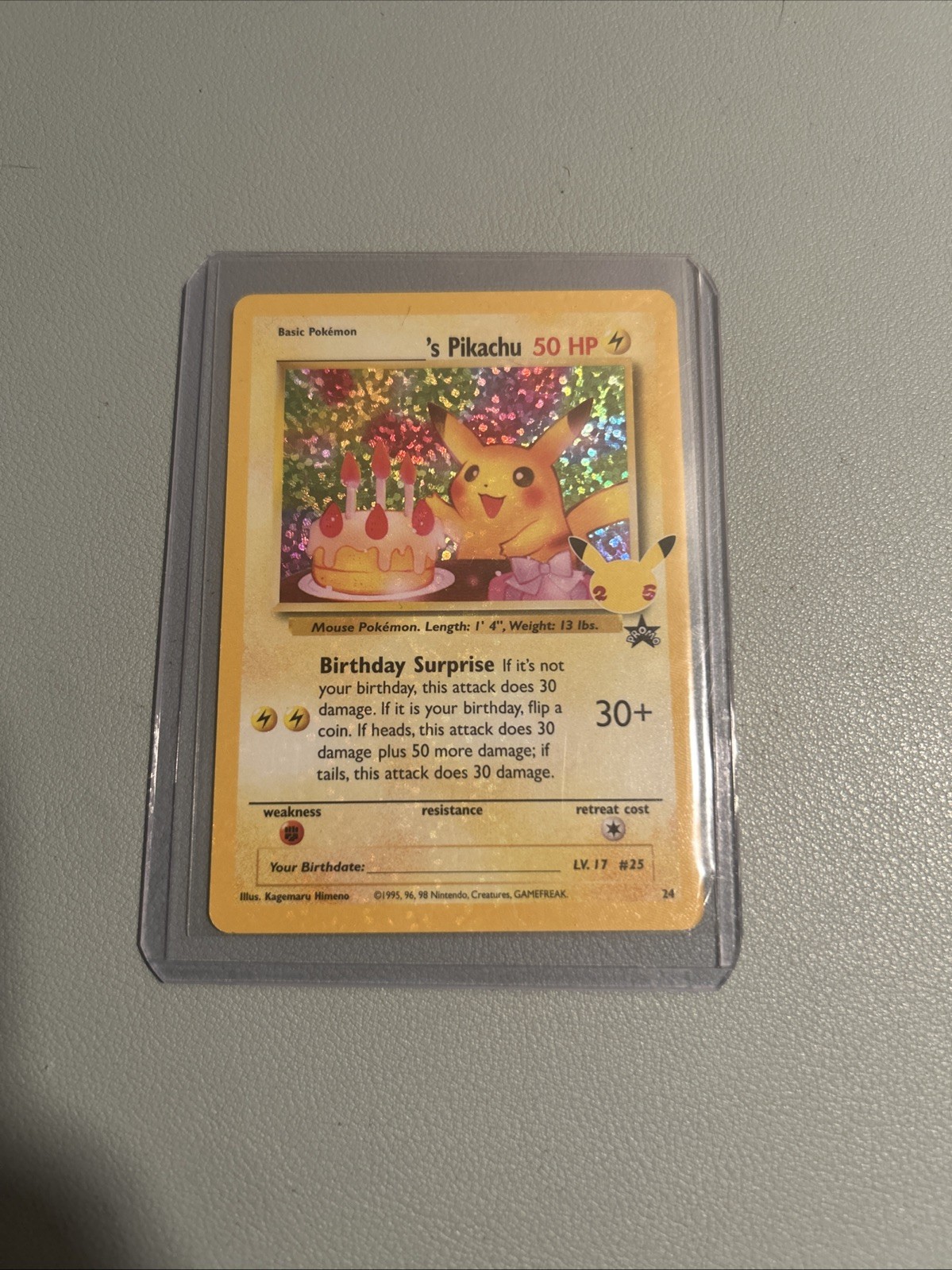 Pokémon TCG – Pikachu Birthday Holo Black Star Promo Card #24 NM/M