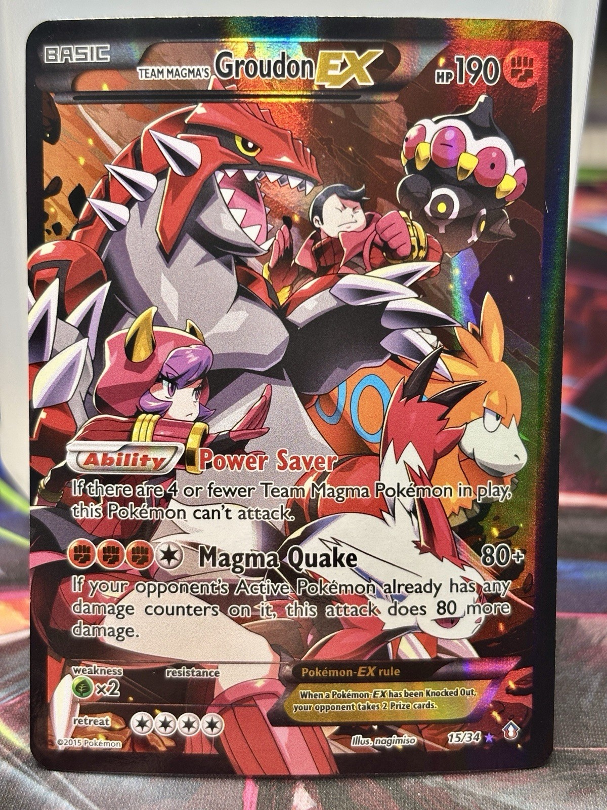 Team Magma’s Groudon EX #15 Double Crisis Ultra Rare LP