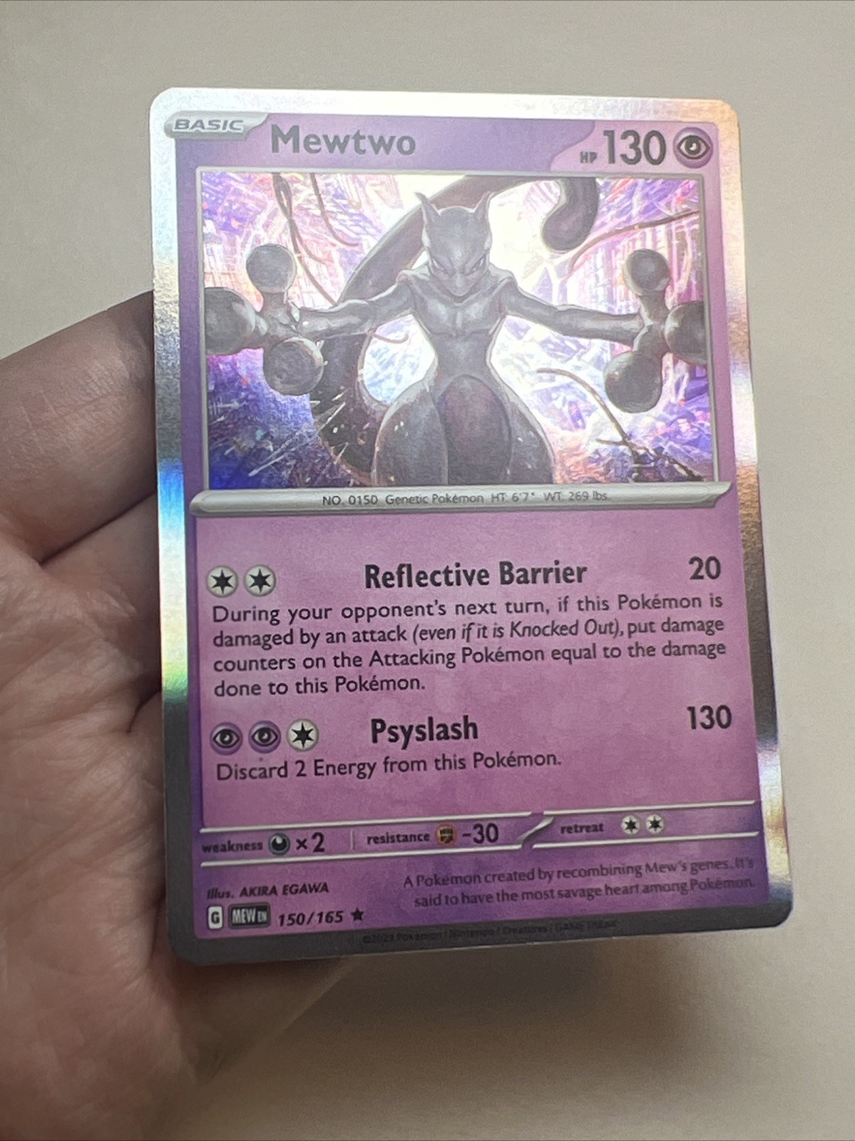 LP Mewtwo 150/165 Holofoil Scarlet & Violet 151 AUTHENTIC Rare Pokemon Card