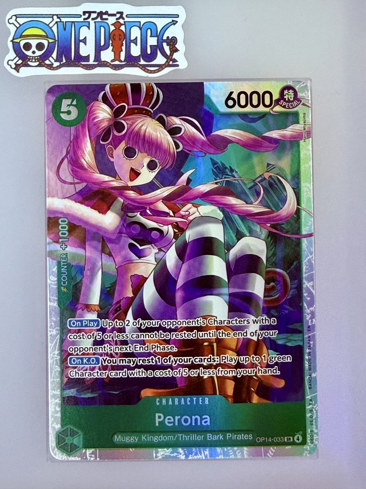 One Piece Card Game🏴‍☠️COLOR: GREEN OP14-033 PERONA SR FOIL NM ENGLISH