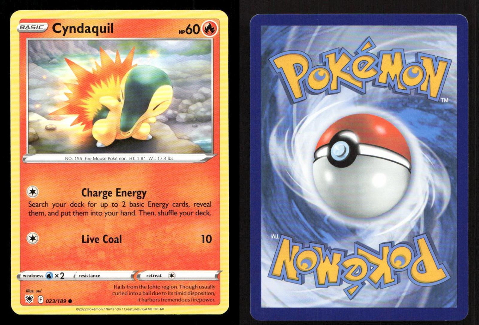 Cyndaquil 023/189 Astral Radiance NM/M Pokemon