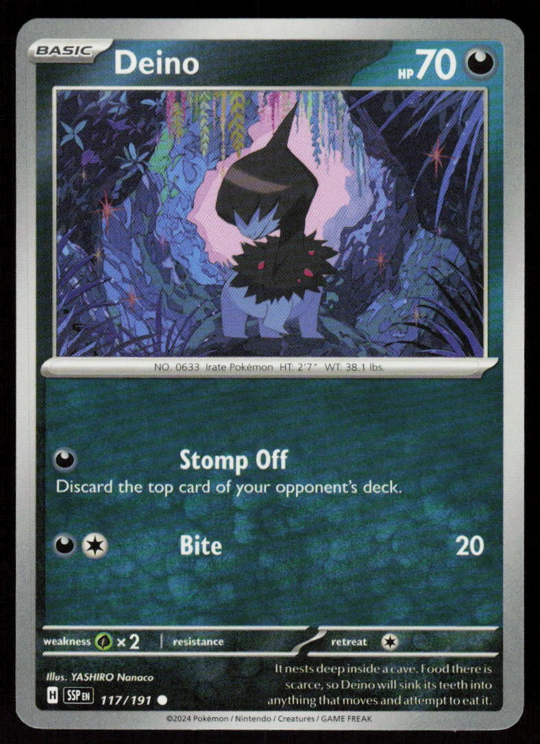 Deino 117/191 Common Surging Sparks Pokemon Near Mint