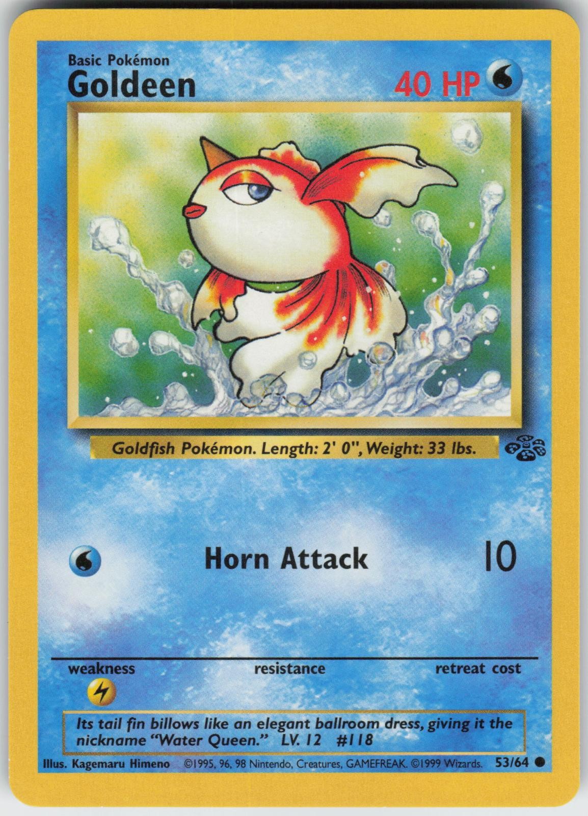 Goldeen 53/64 Common Jungle Pokemon Near Mint