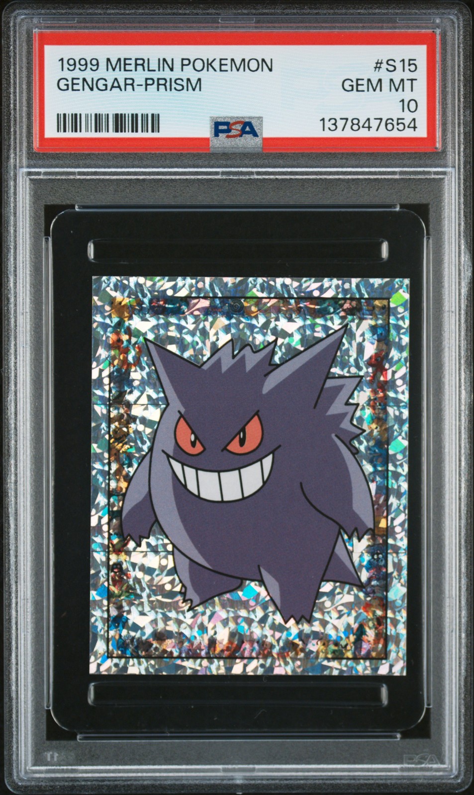 1999 MERLIN POKEMON #S15 GENGAR-PRISM PSA 10
