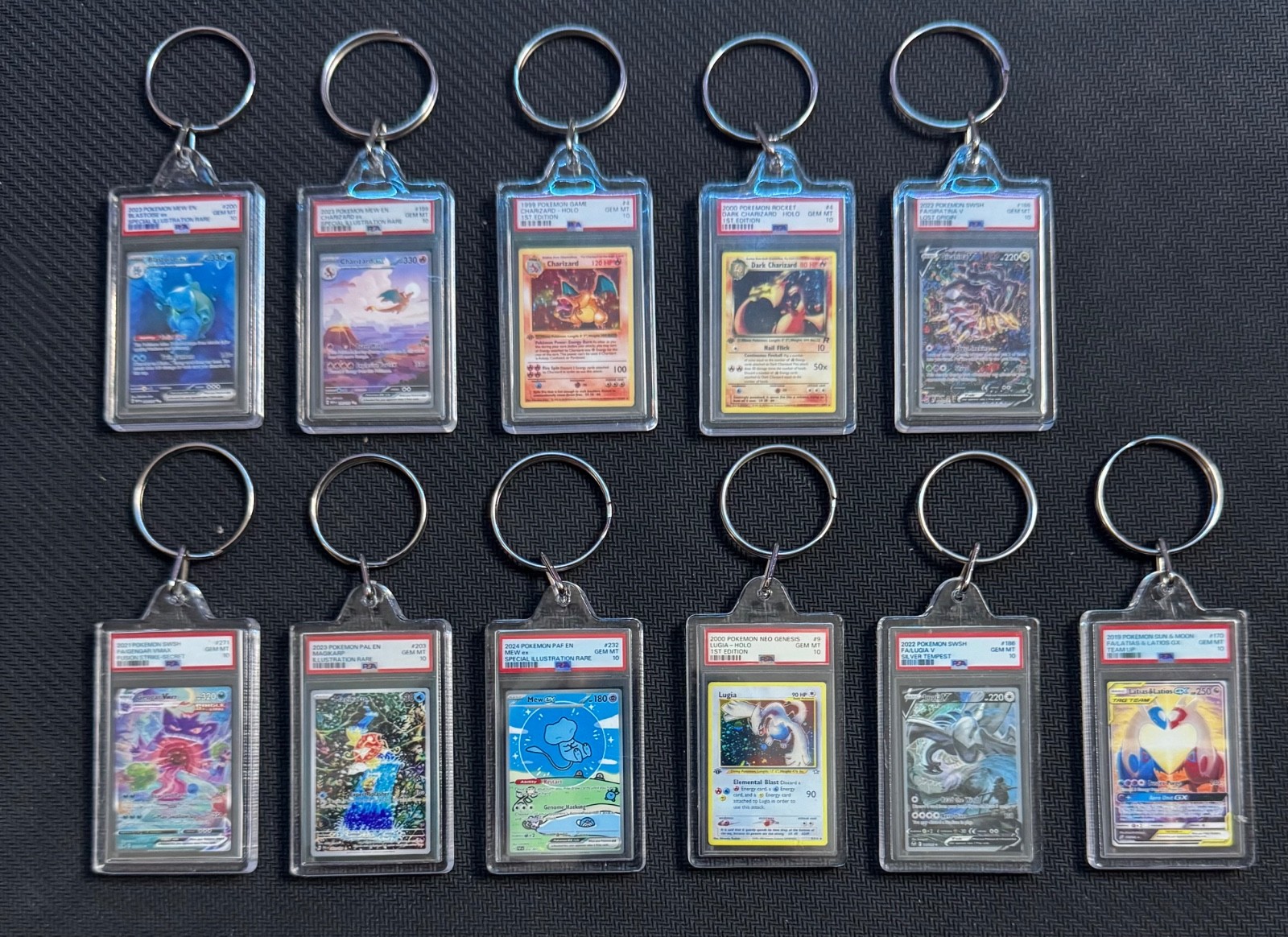 Pokémon Mini Slab Keychains PSA 10 Free Shipping