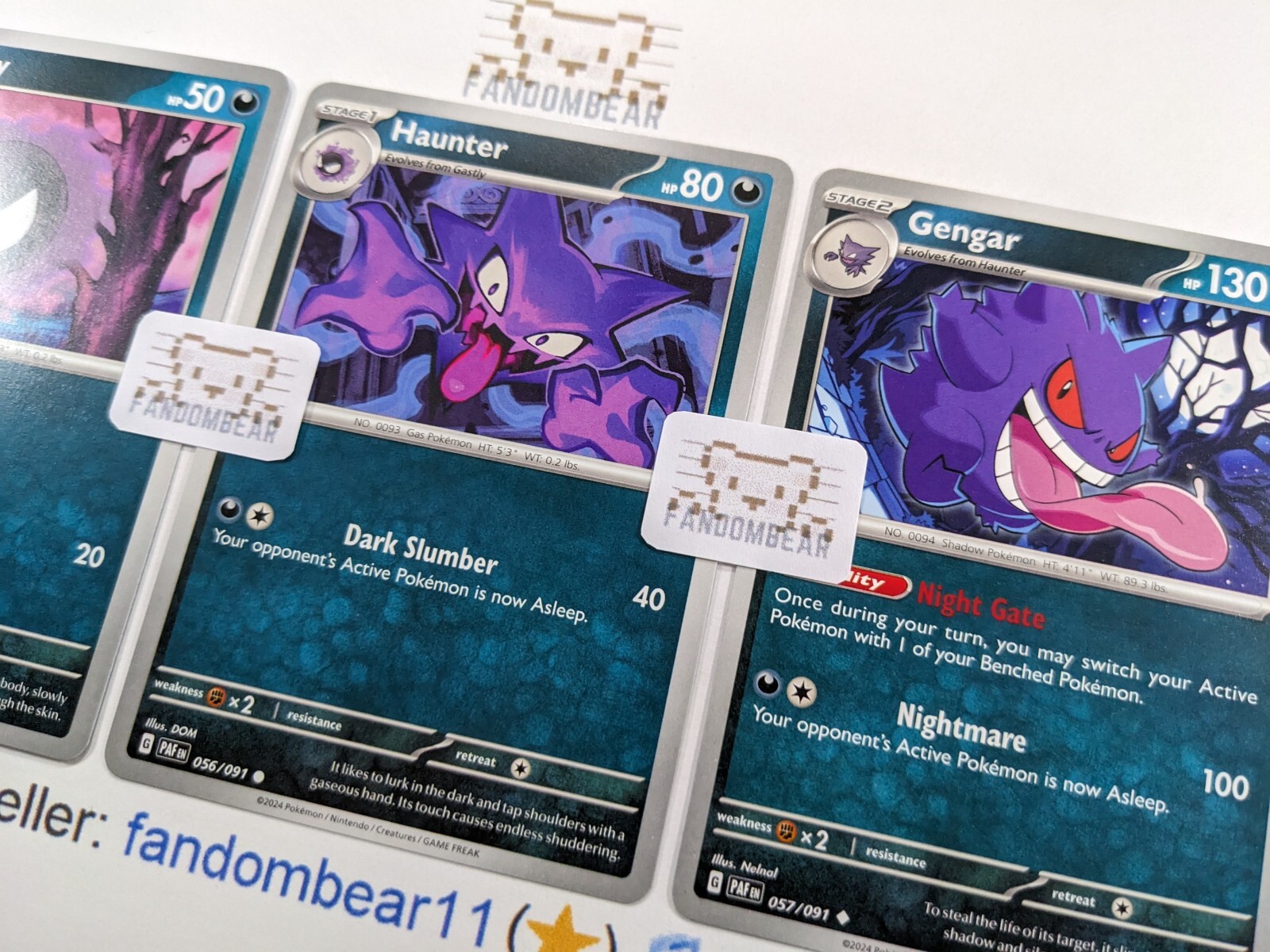 2024 GENGAR GASTLY HAUNTER 3 CARD EVOLUTION SET SV Paldean Fates Pokemon