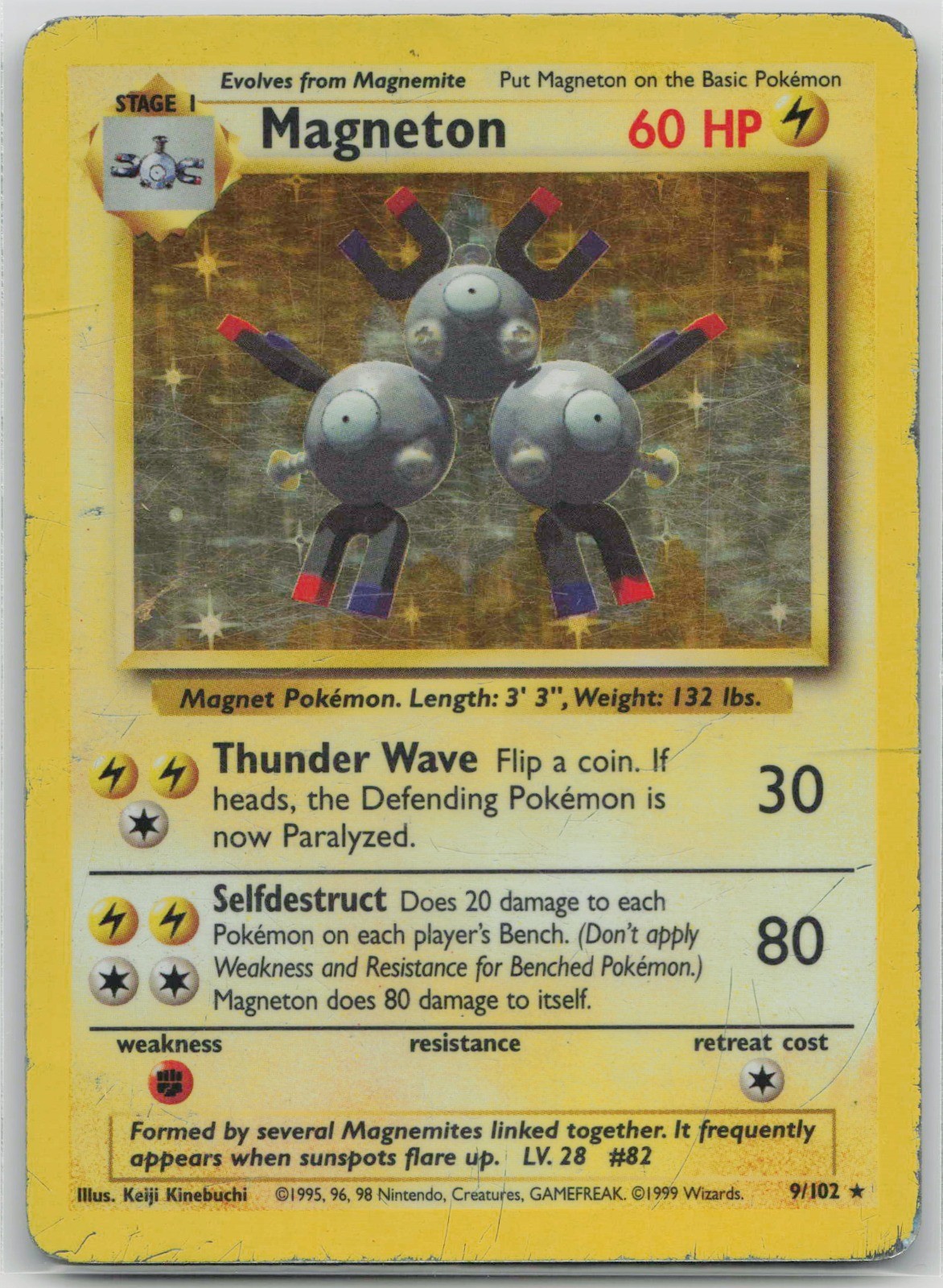 Magneton Holo Holo Rare Base Set 009/102 HP Pokemon