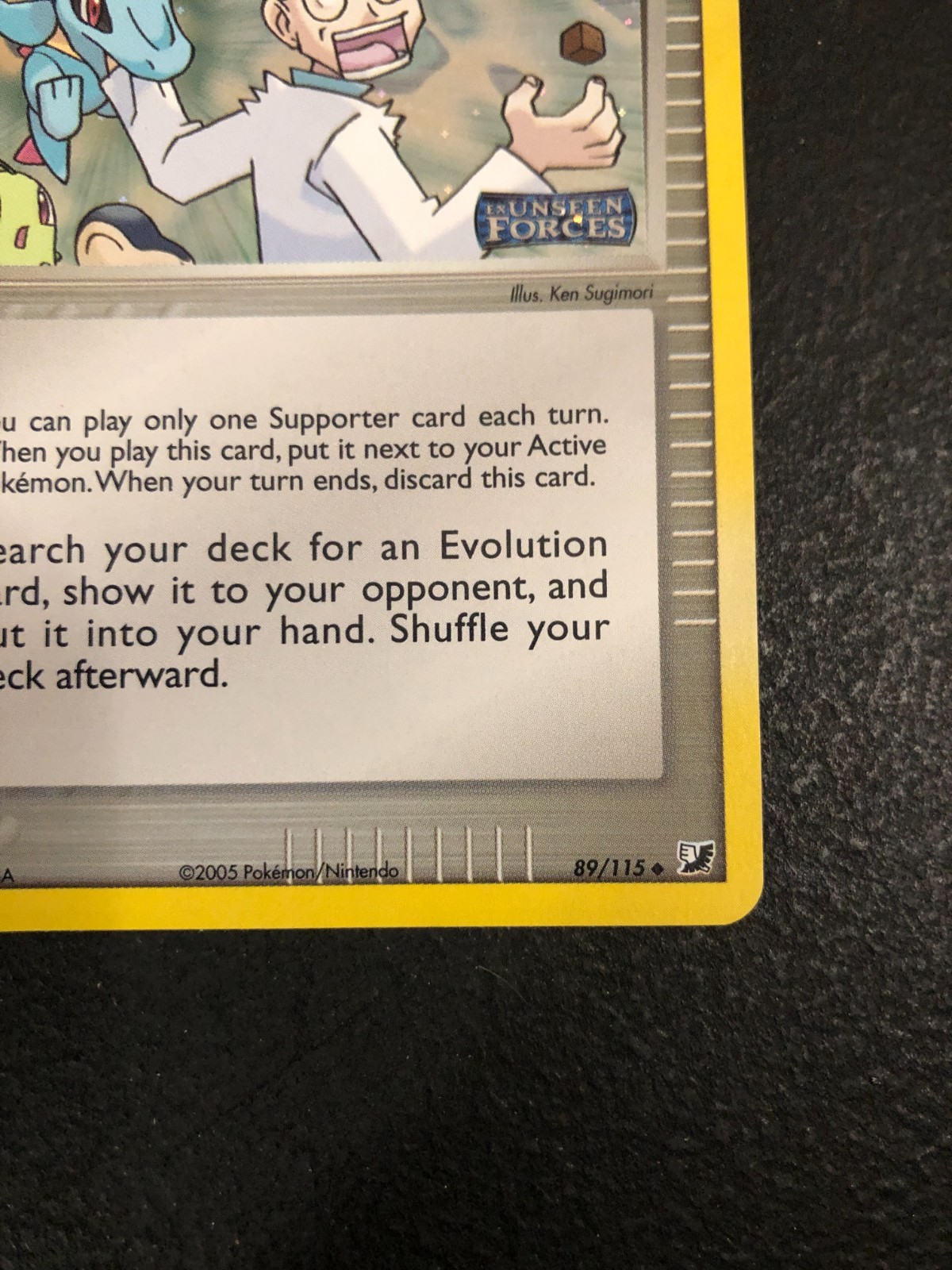 Pokémon Professor Elm’s Training Method Unseen Forces 89/115 Holo Stamped LP/NM