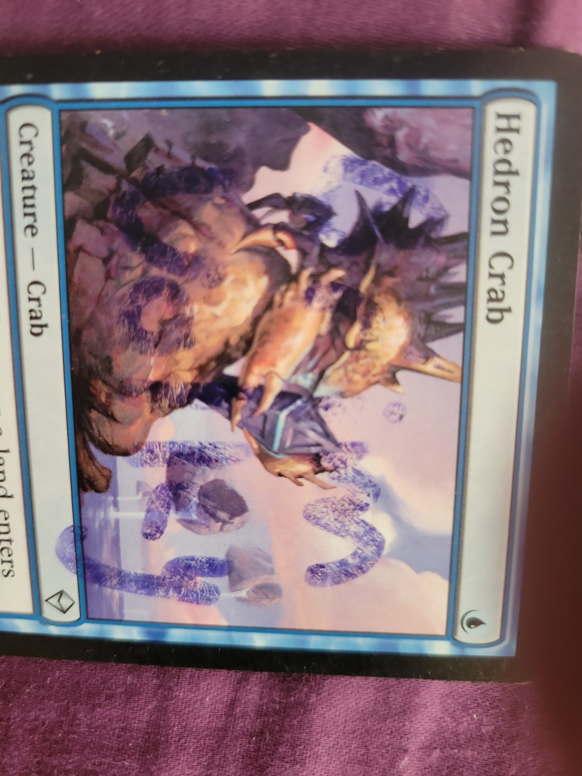 Hedron Crab Zendikar Magic The Gathering Card MTG Vintage Rare Inked Front