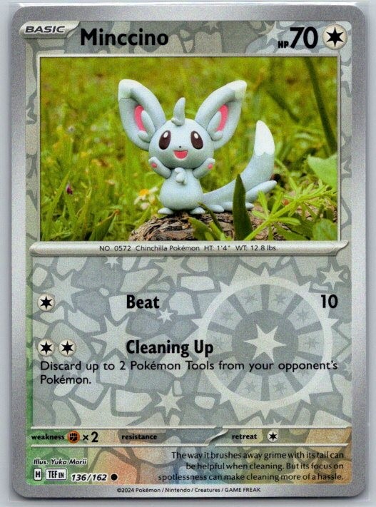 Minccino 136/162 Common Temporal Forces Pokemon Reverse Holo Near Mint