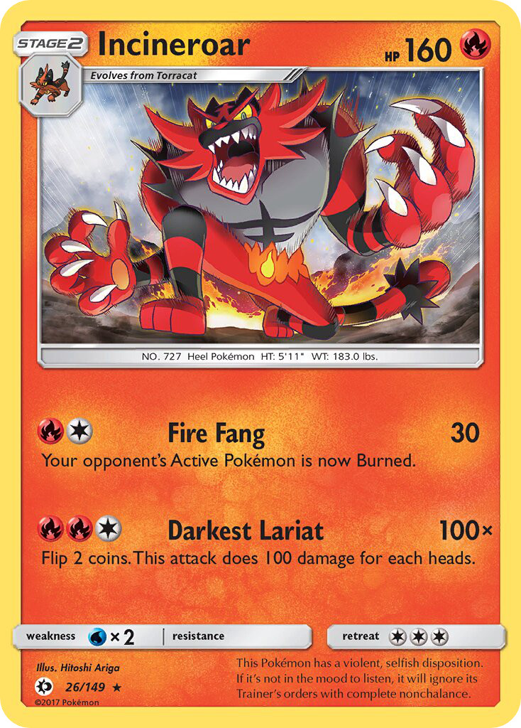 Incineroar – 26/149 – Sun & Moon