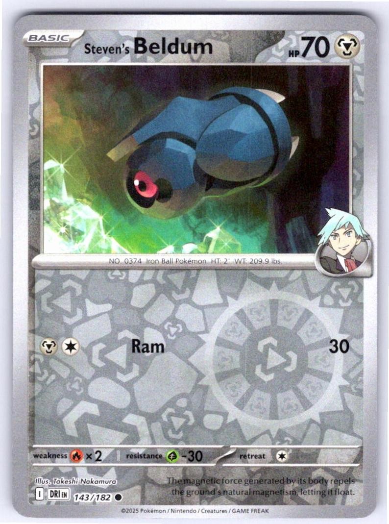 Steven’s Beldum 143 Common Destined Rivals Pokemon Reverse Holo