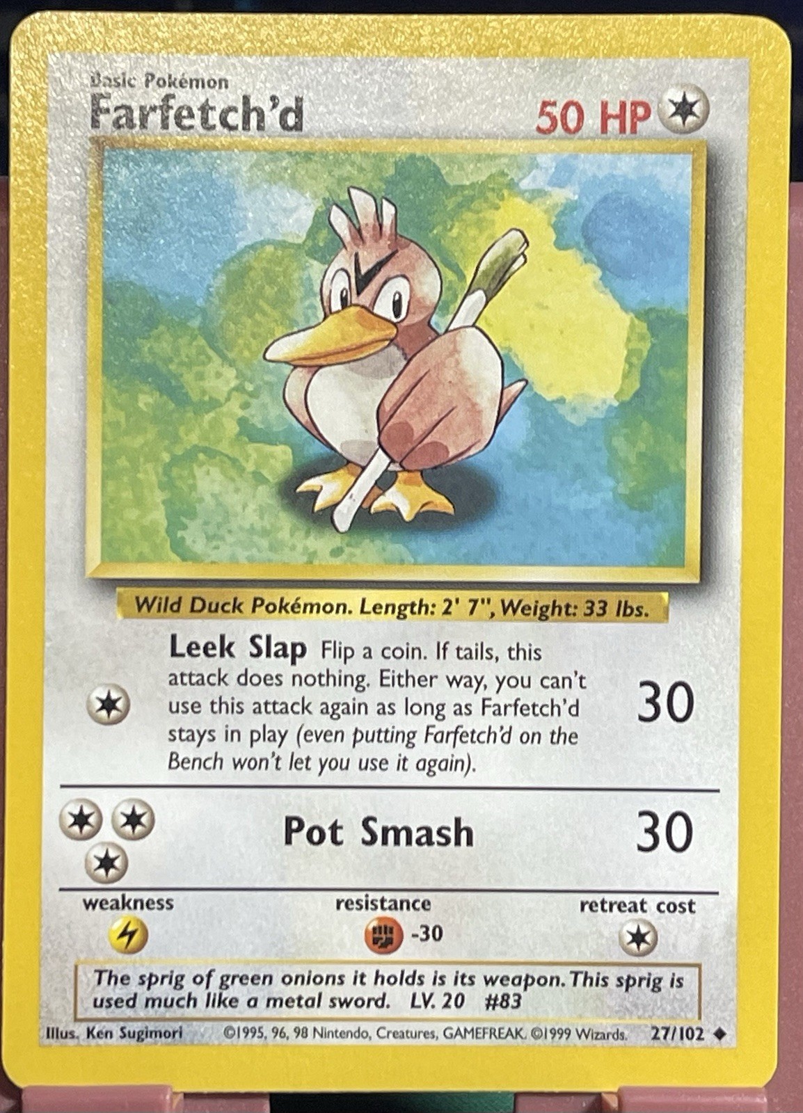 Farfetch’d Pokémon TCG Base Set 27/102 Non Holo Uncommon