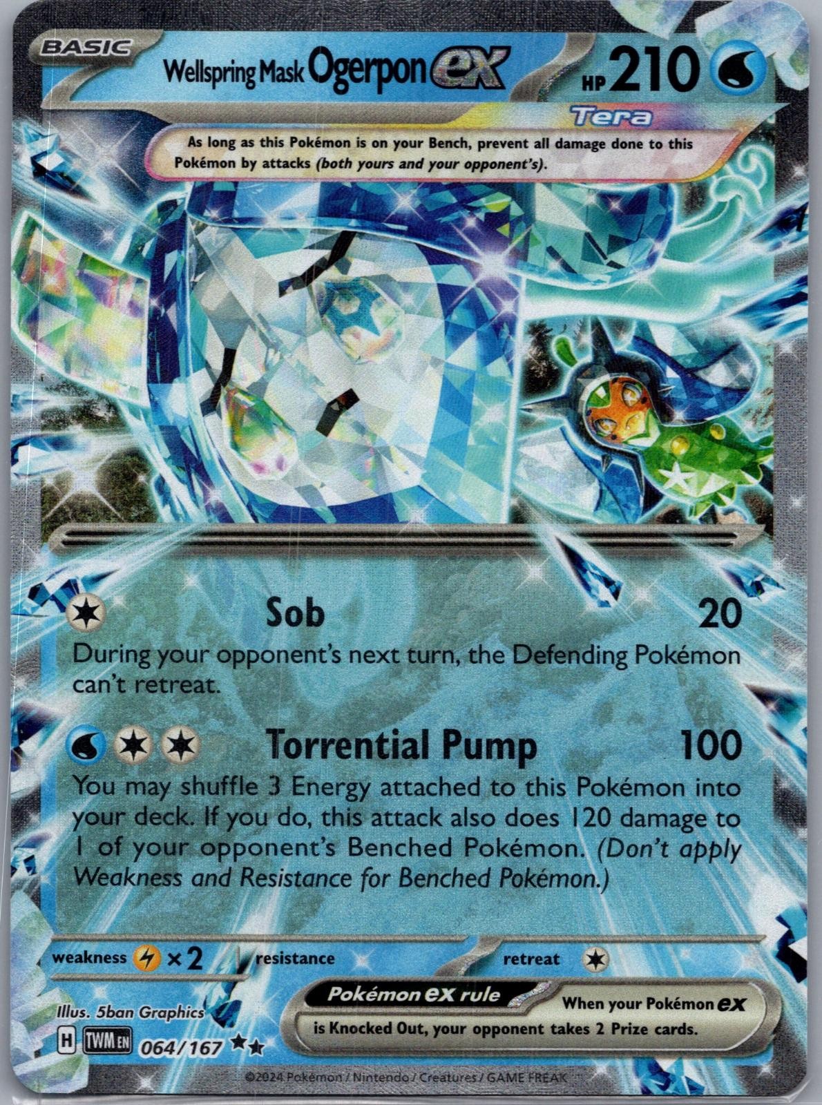 Wellspring Mask Ogerpon ex 064/167 Twilight Masquerade Pokemon Holo NM